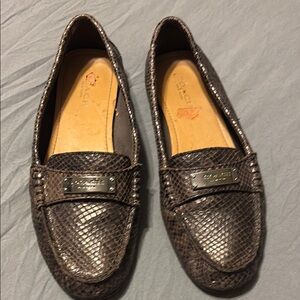 Coach Fredrica snakeskin loafers size 6B
